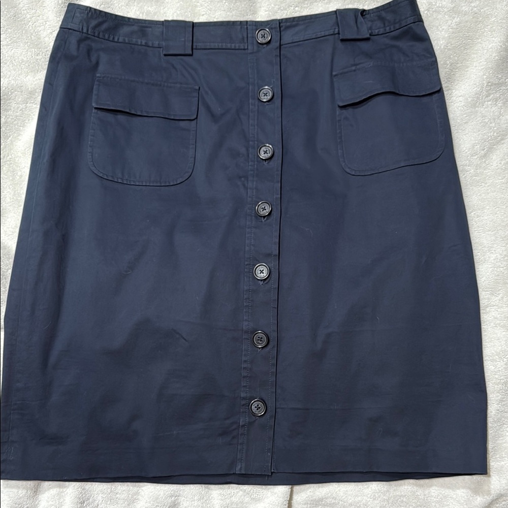Brooks Brothers Blue Knee-Length Pencil Skirt